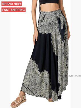 Wrap Maxi Skirt Lightweight Rayon Midi Boho Summer Wedding